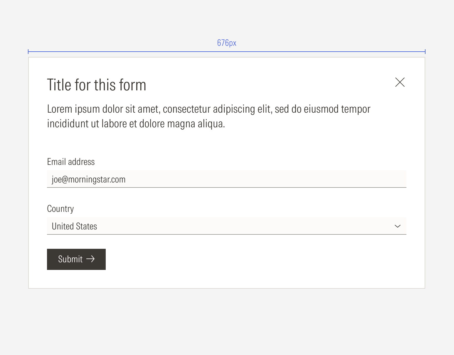 Modal form for extended sizes: LG and XL breakpoints