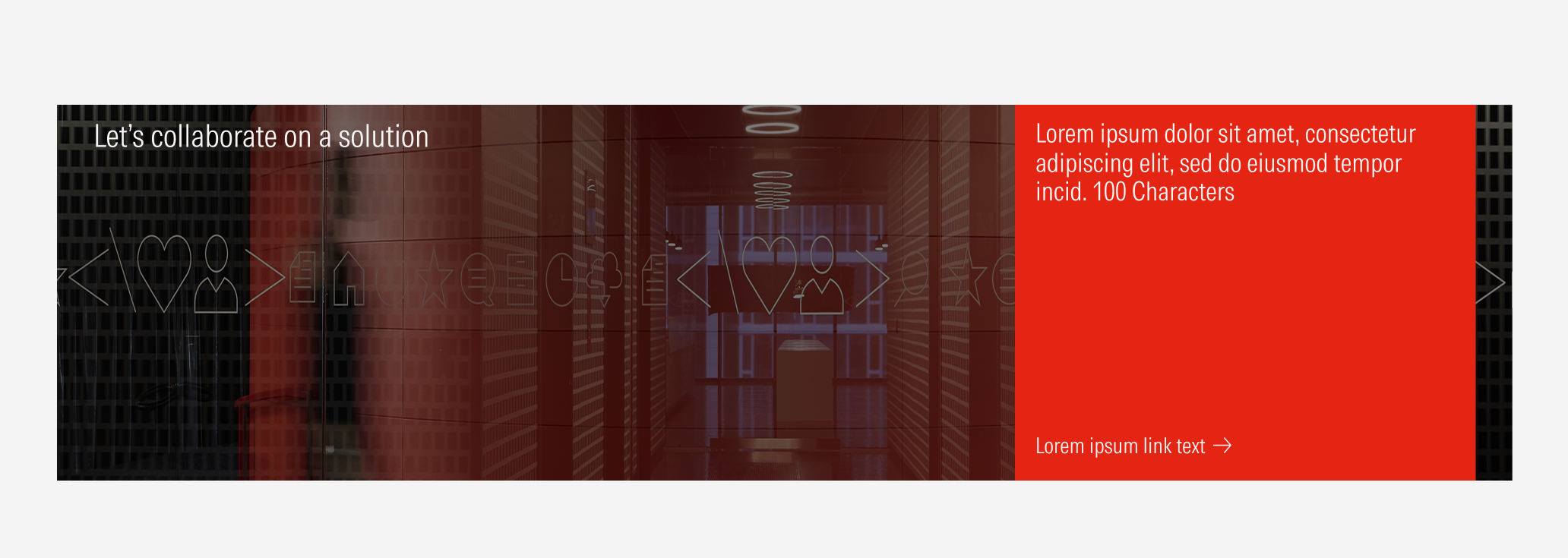 Collaborate component with 1 card containing a secondary button