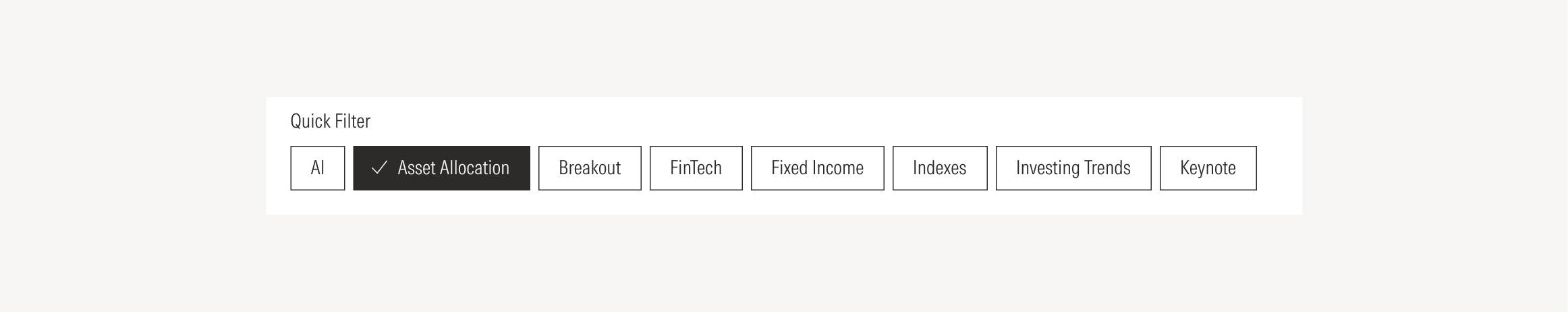 Quick filter on light theme