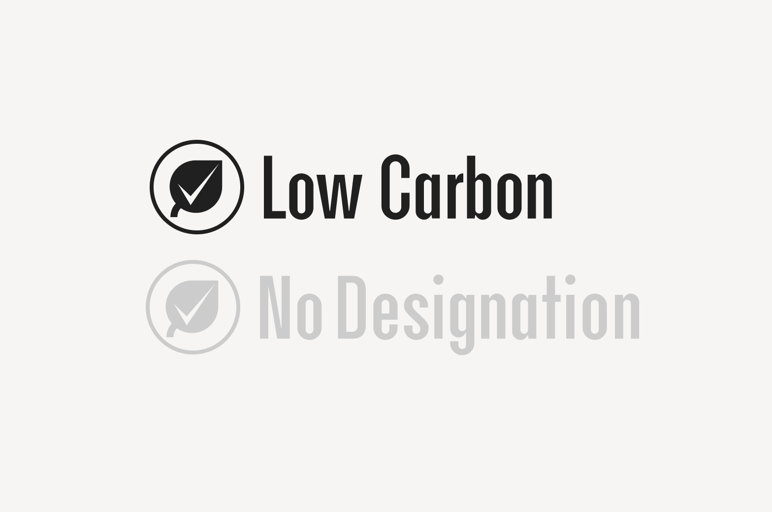 Low Carbon Designation in black and gray.