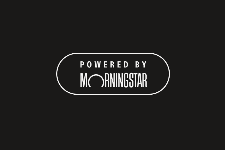 Image of white outlined Powered By Morningstar logo