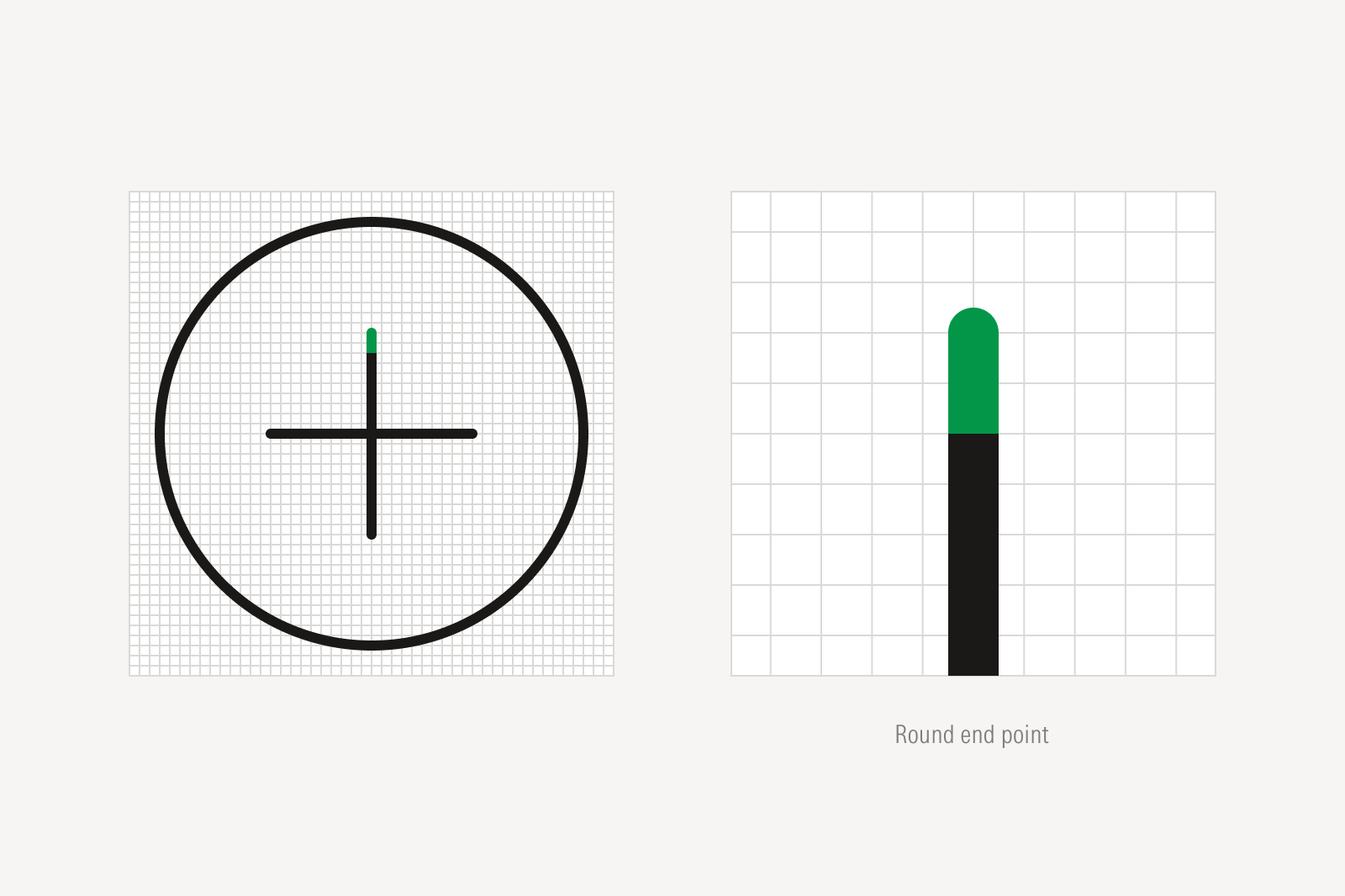 Icons are drawn with round end point strokes.
