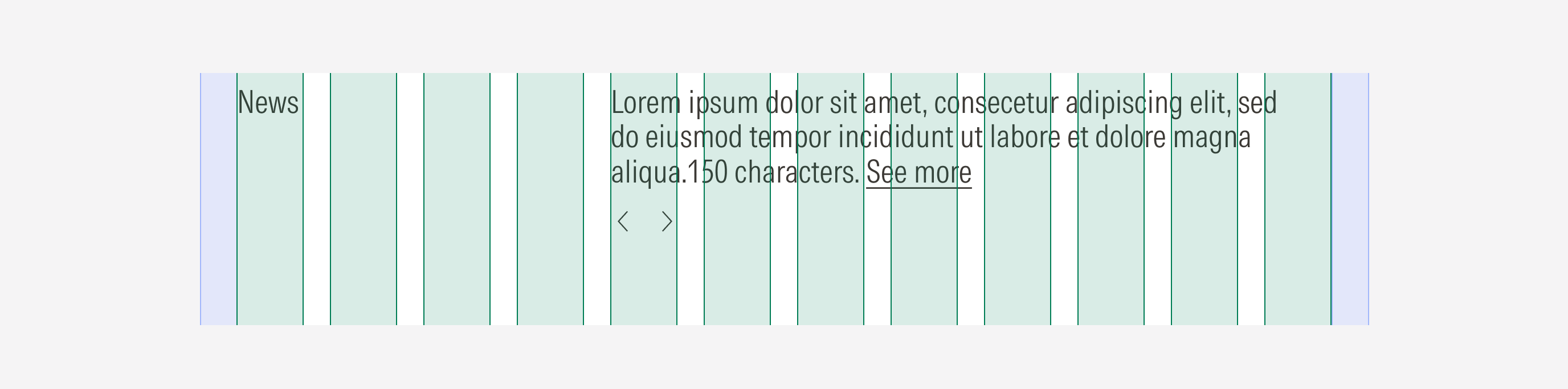 Shows the XL min columns overlayed the news component