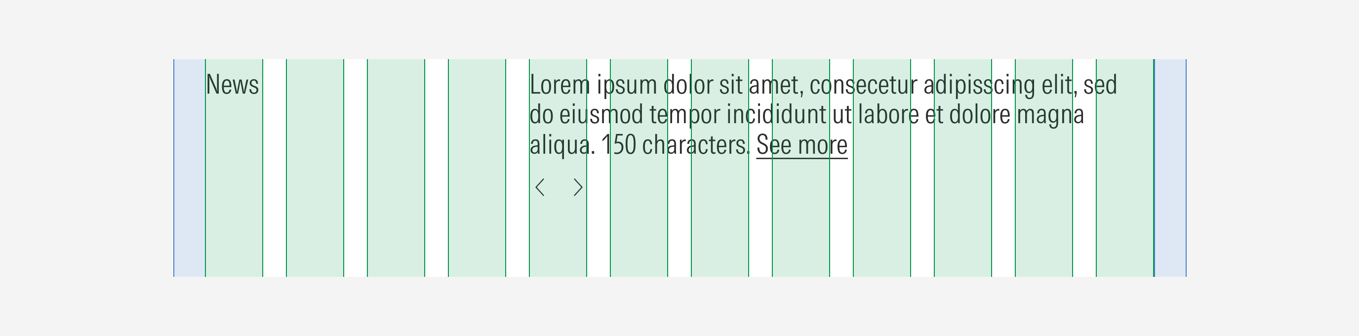 Shows the LG min columns overlayed the news component