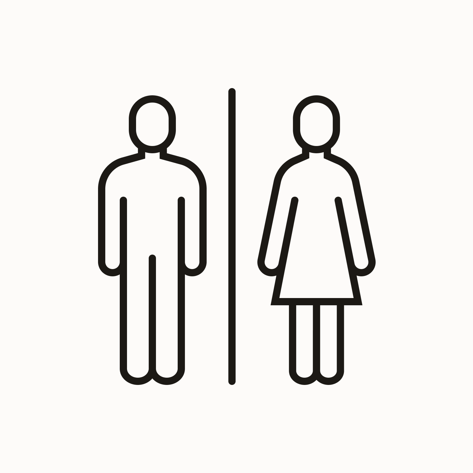 Man and woman side-by-side in icon.