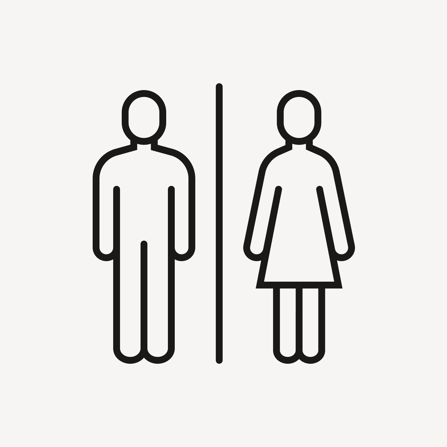 Man and woman side-by-side in icon.
