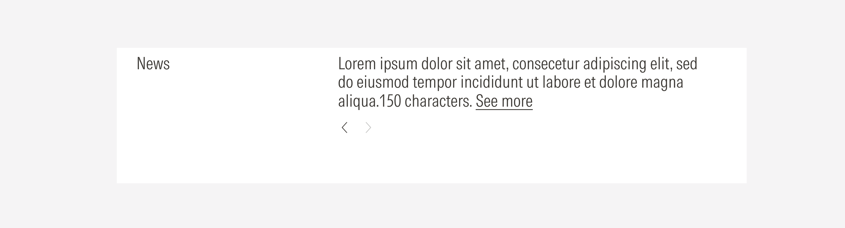Shows the right navigation control disabled when the last news item is displayed.