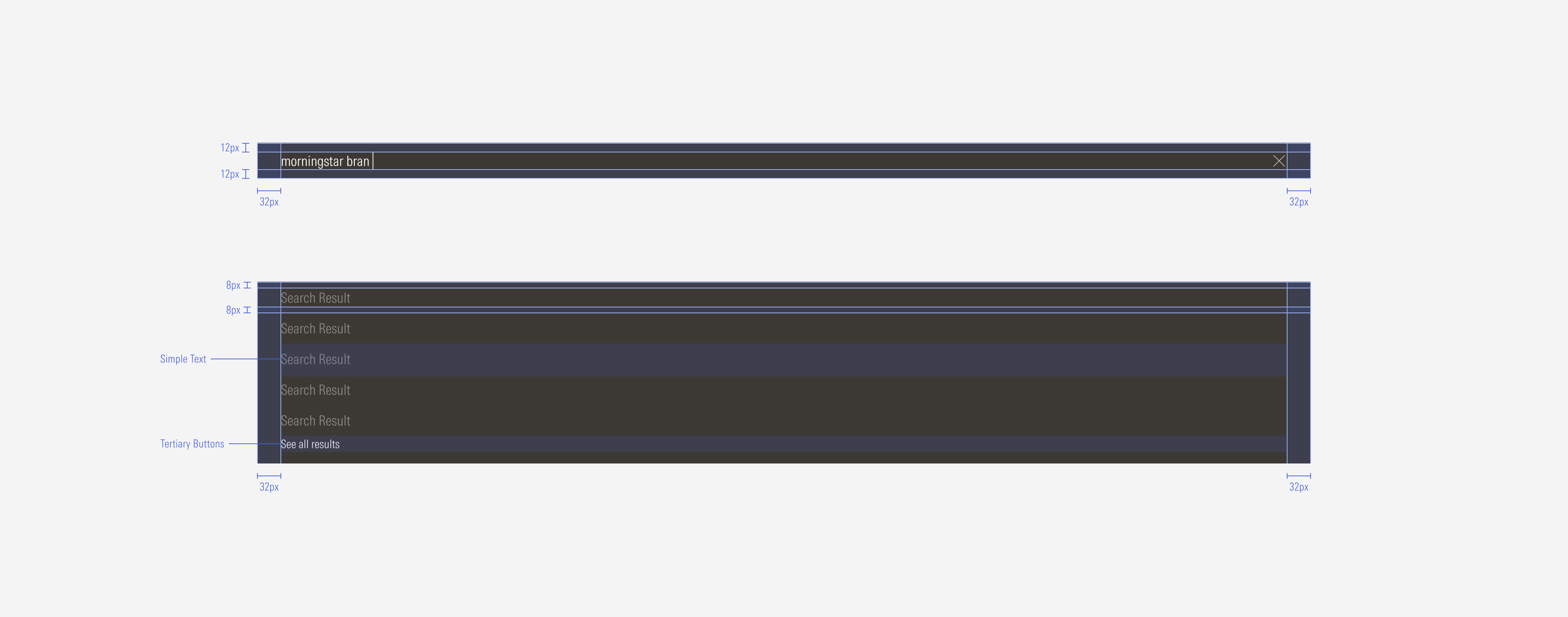 Top hat search bar spacing for the XL and LG breakpoints