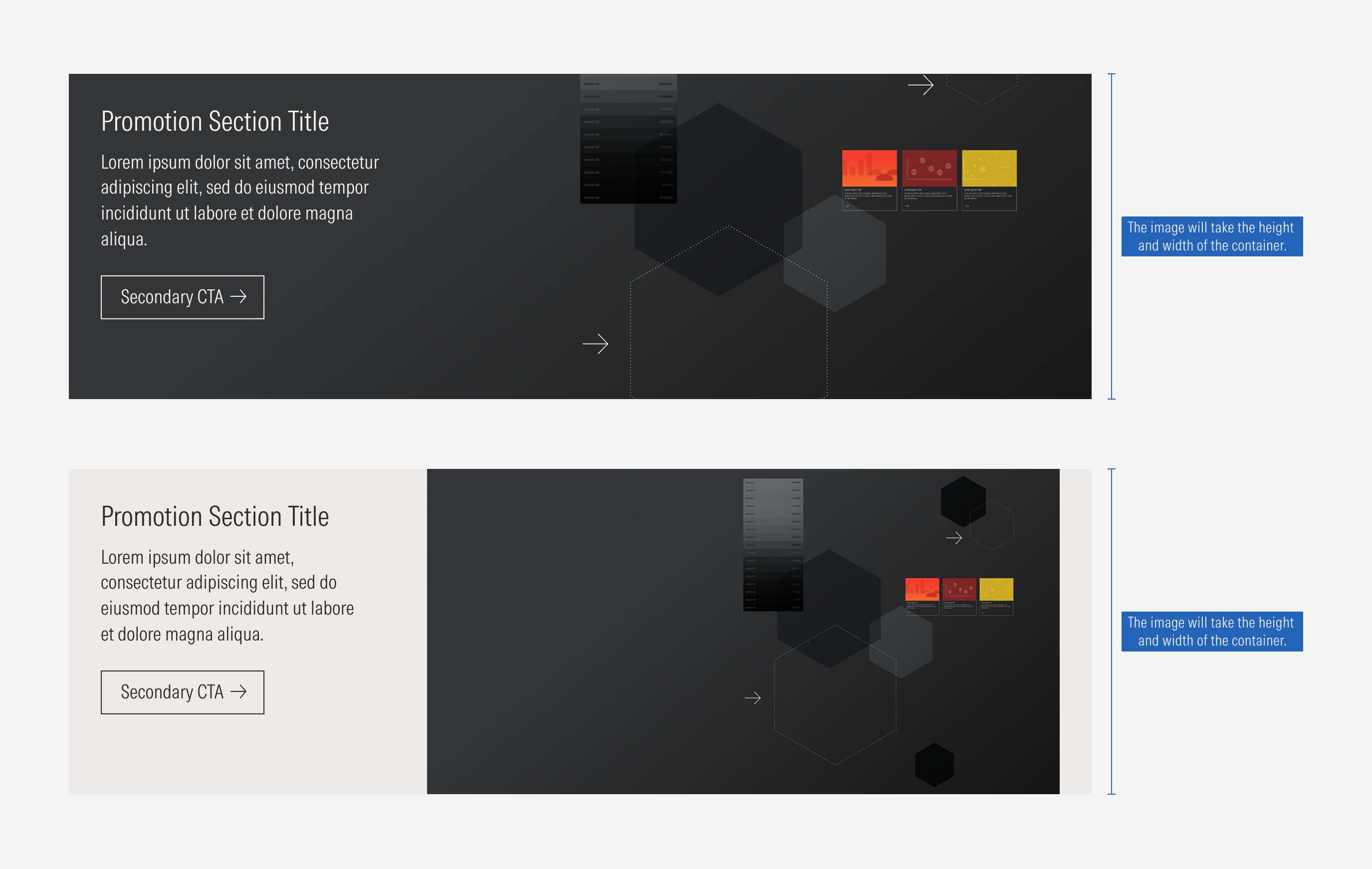 Showing how much space the image will take up within the background and boxed image variants.