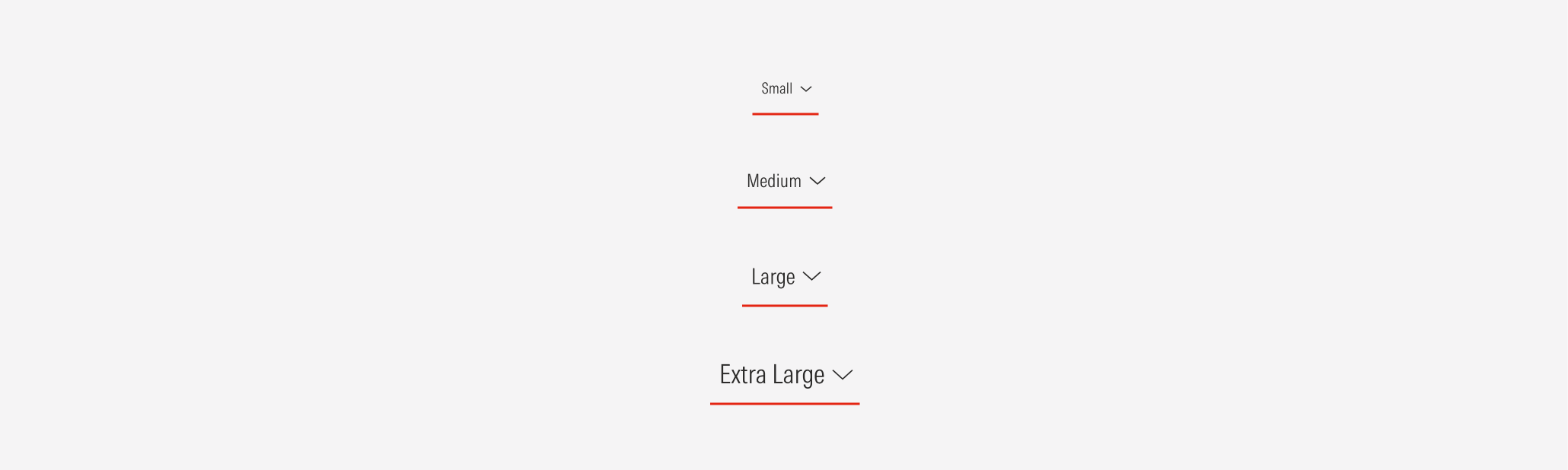 Navigation Button in all the possible sizes