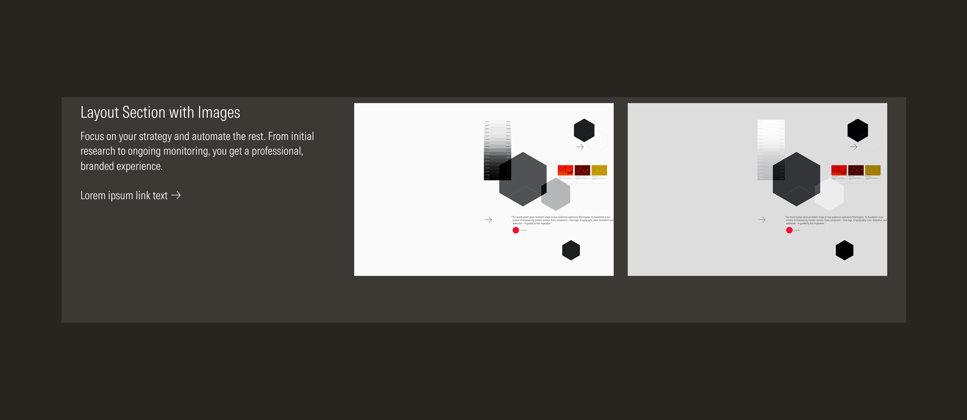 layout section case A on dark theme