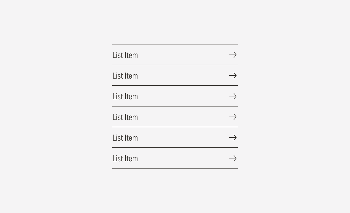 List group type: With overline and with underline