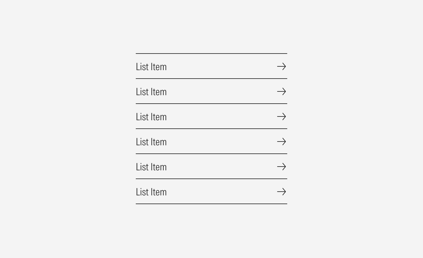 List group type: With overline and with underline