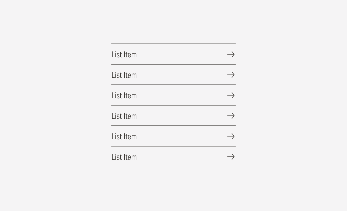 List group type: With overline and no underline