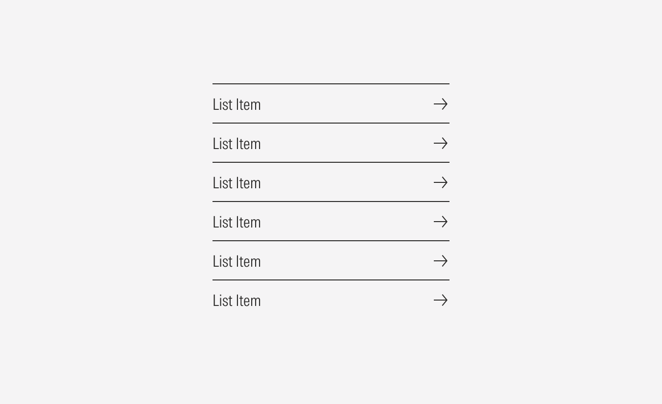 List group type: With overline and no underline