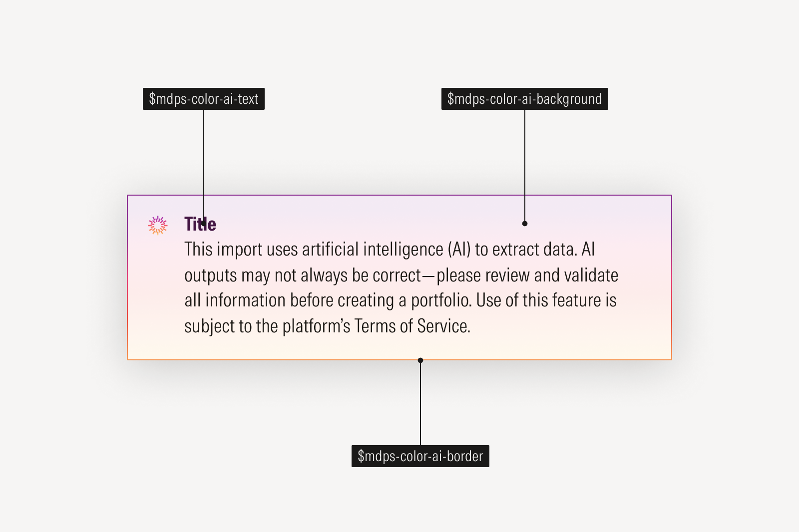 Tokens for text, border, and background colors are available in light and dark modes.