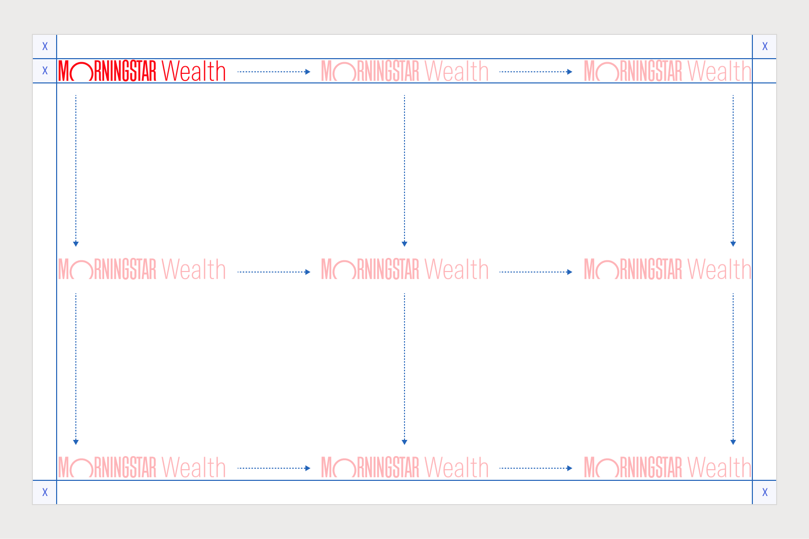 Lockup placement in a landscape composition.