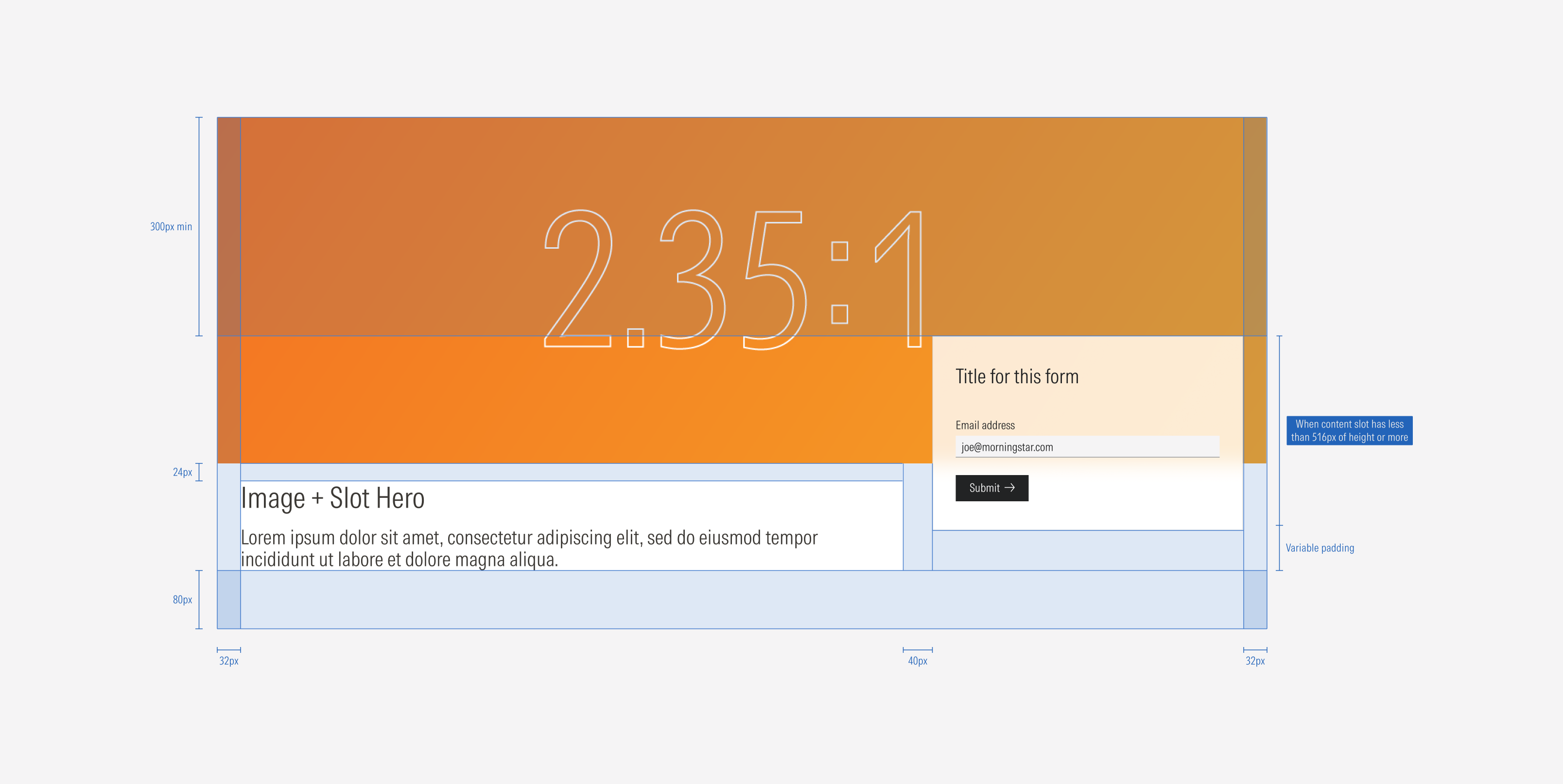 Spacing on Image and Slot Hero: LG Min height