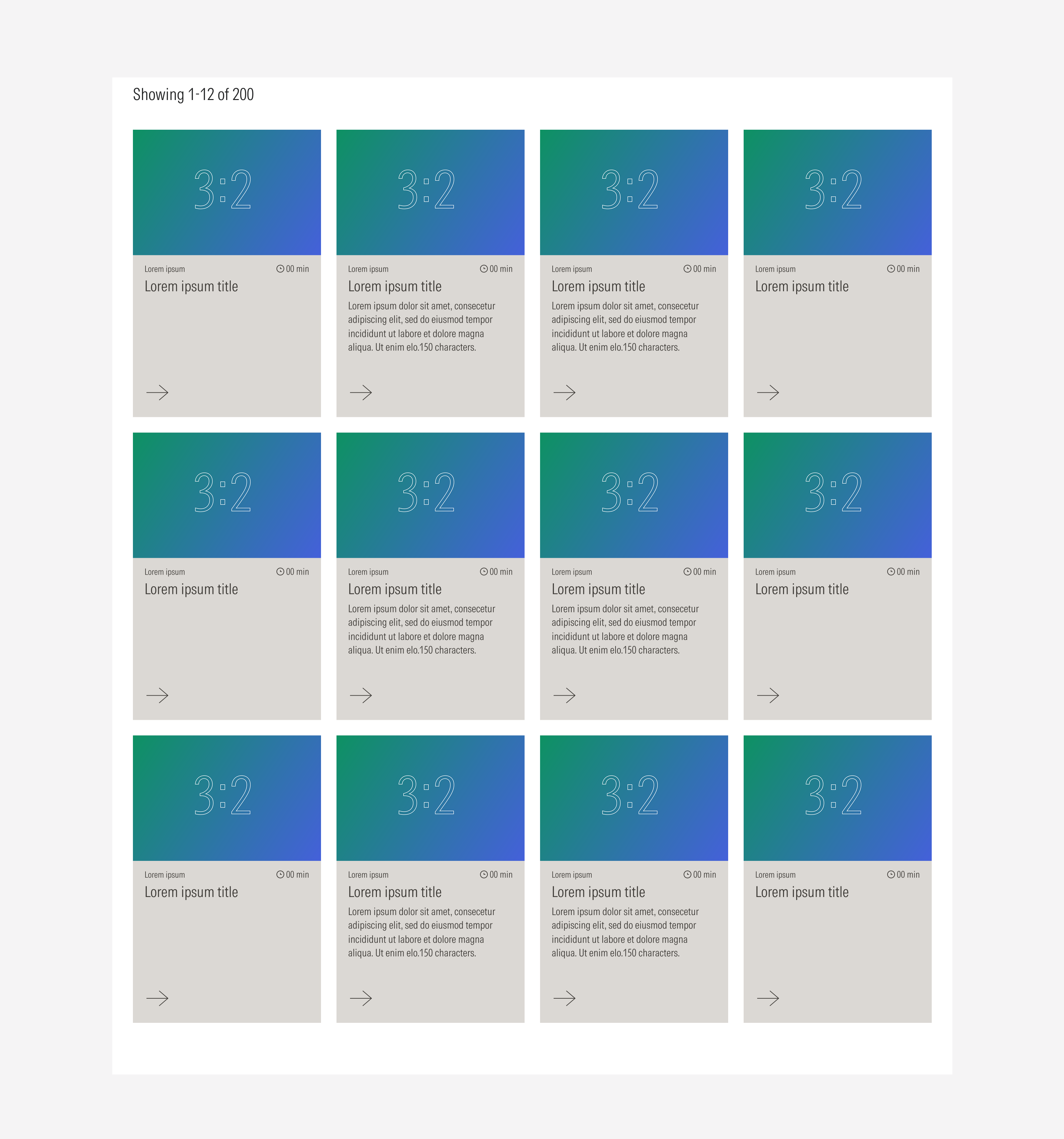 Card grid layout behavior for LG viewport