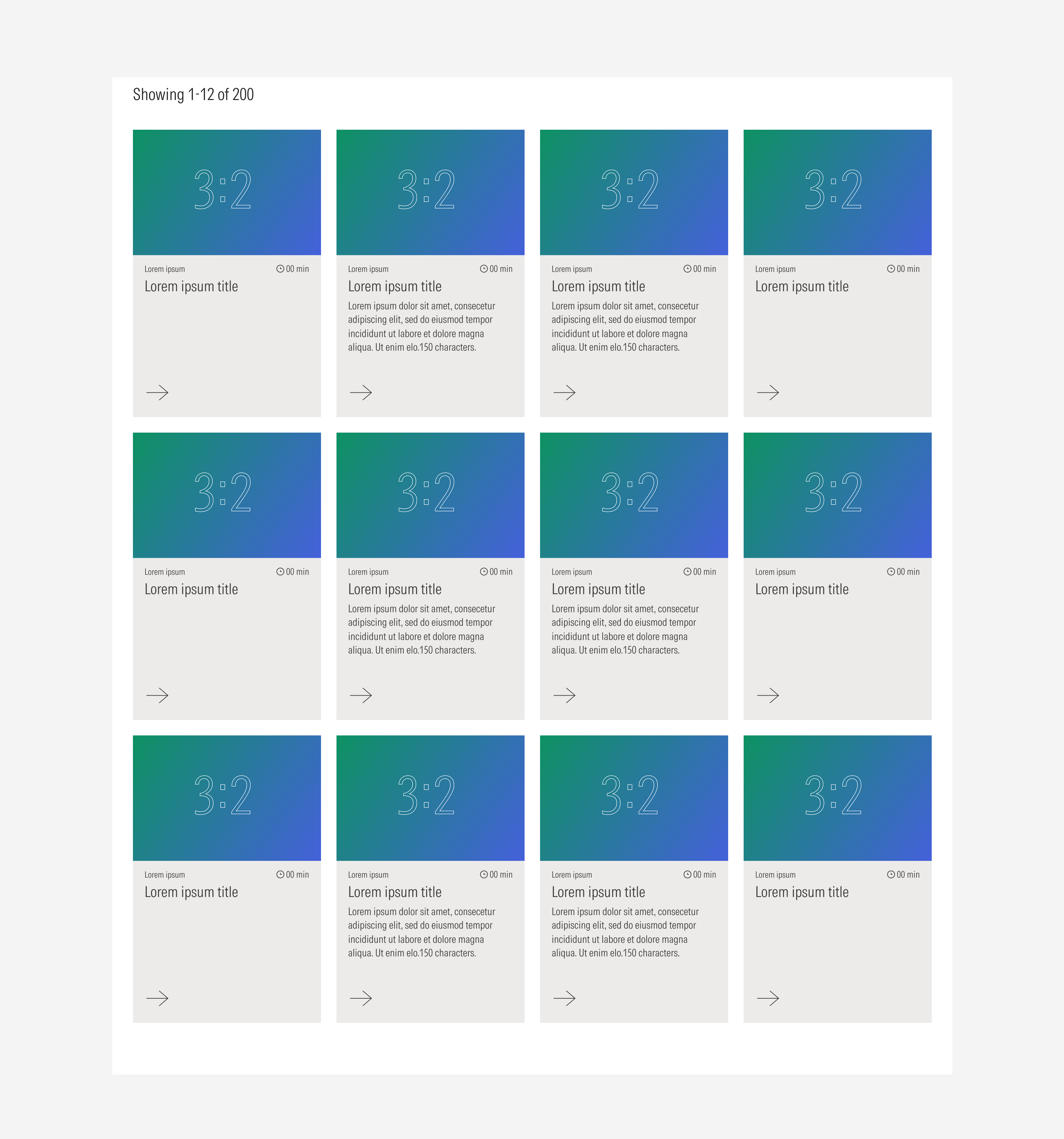 Card grid layout behavior for LG viewport