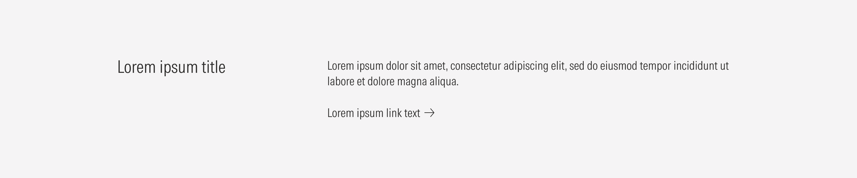 Text Block Variant: Horizontal block with content on a single column