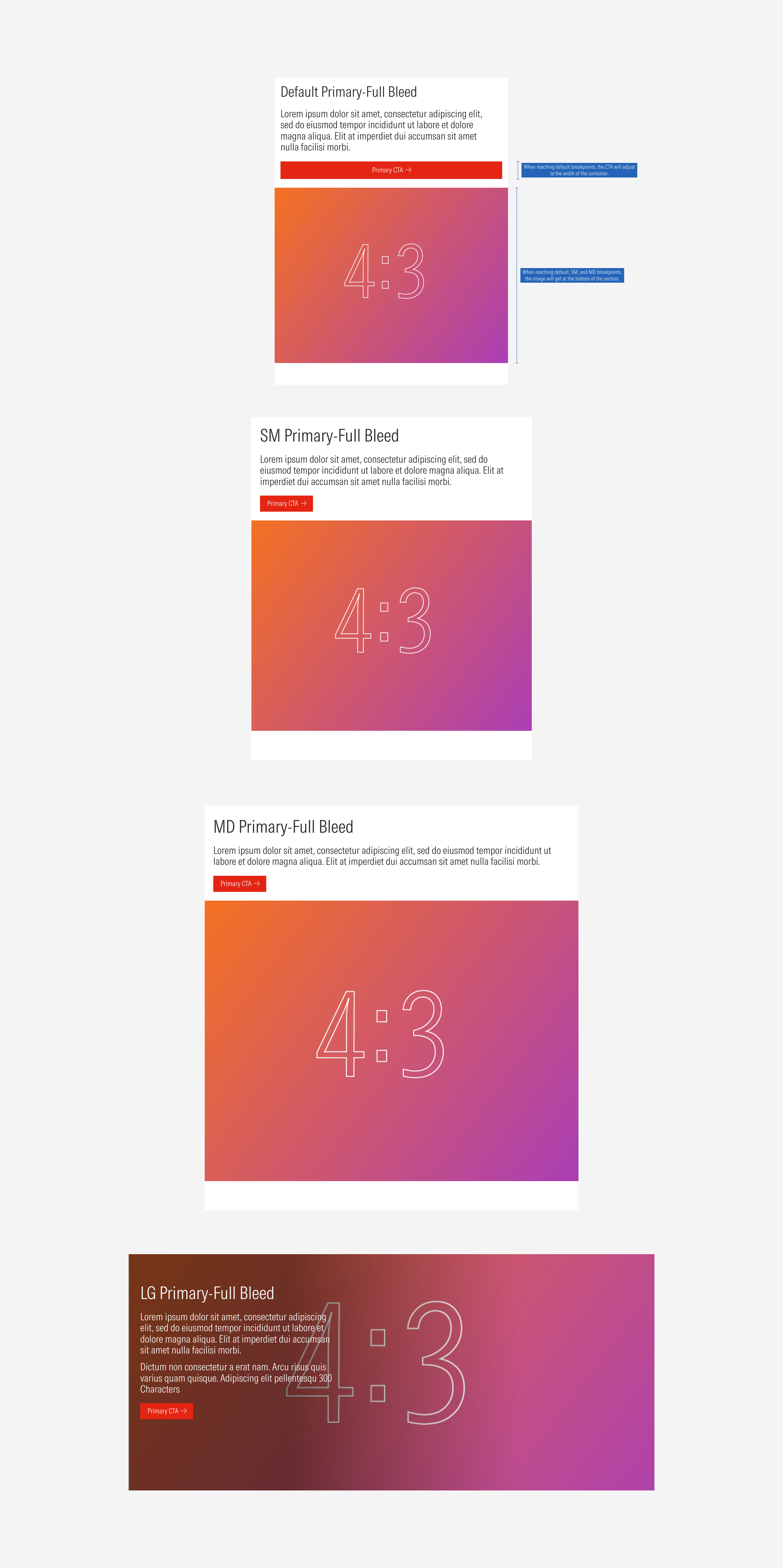 Primary hero full bleed variant sizing guidelines