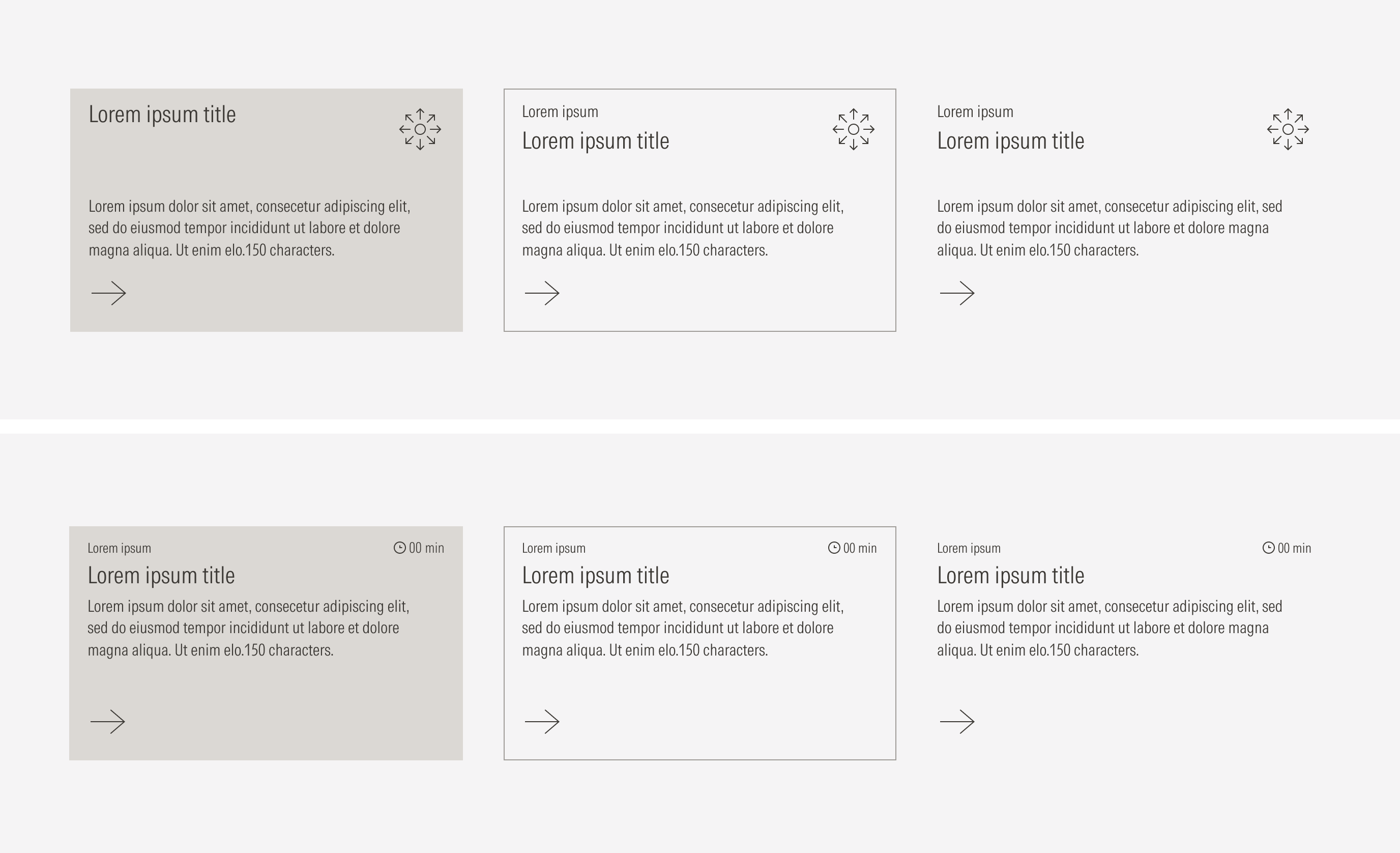 General Cards: Text block with icon type
