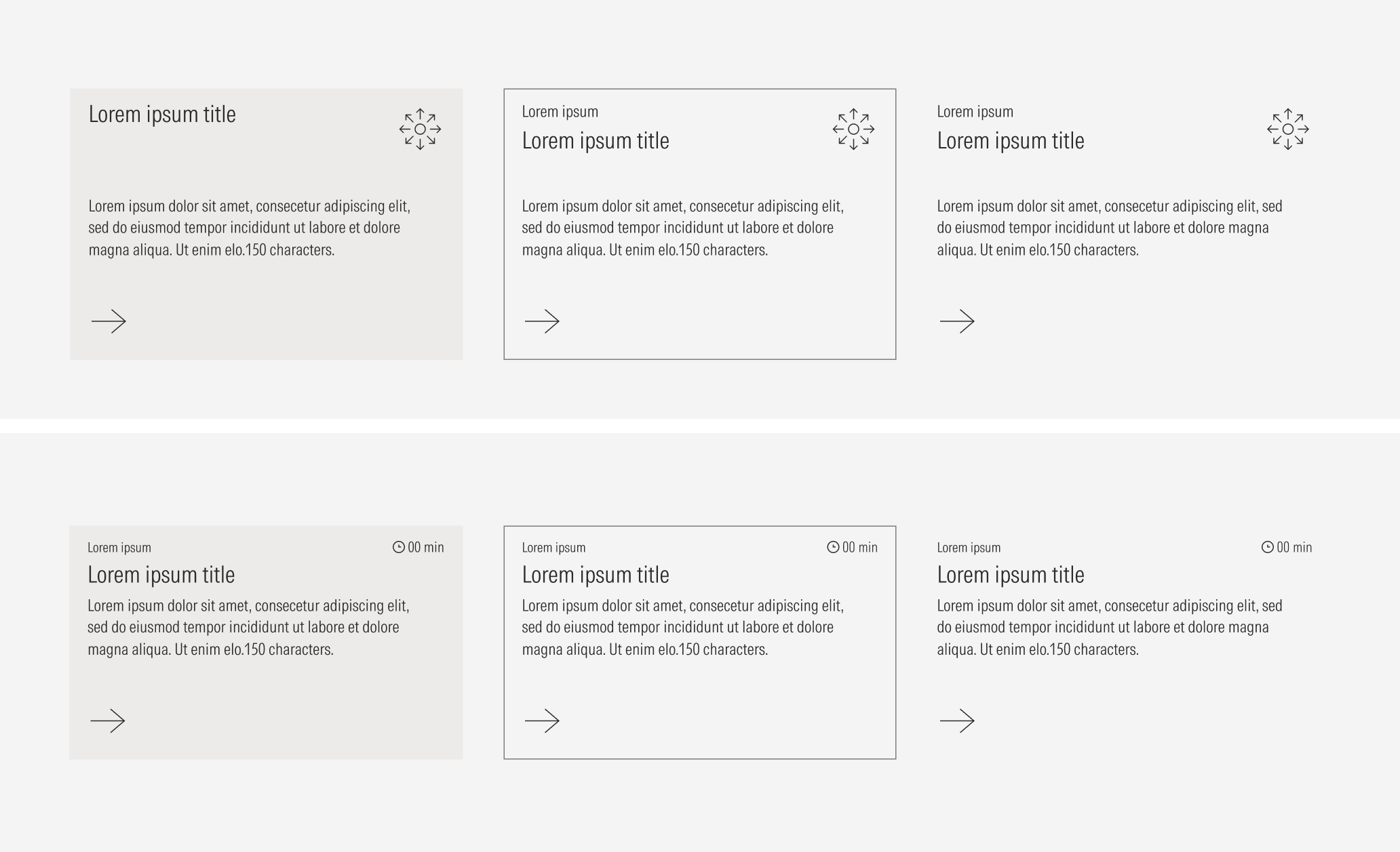 General Cards: Text block with icon type