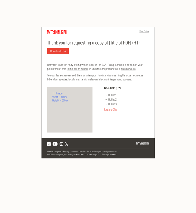 Content download email template
