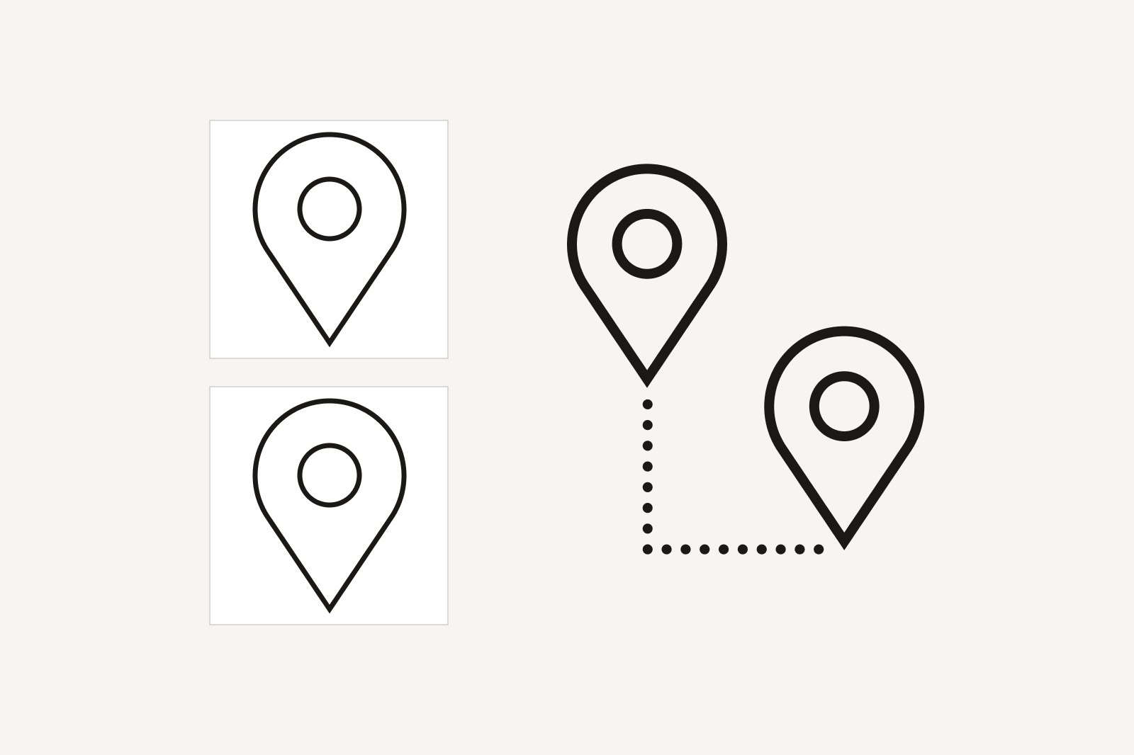 Icon with detail view of two separate icons.