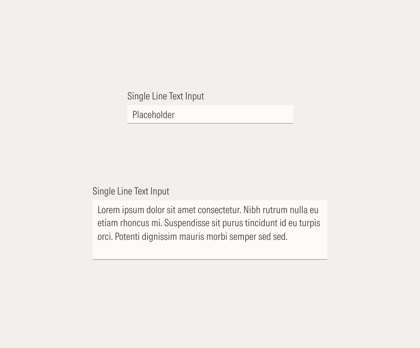 Text Input variations on mid theme