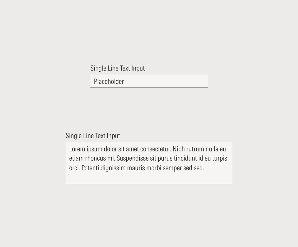 Text Input variations on mid theme