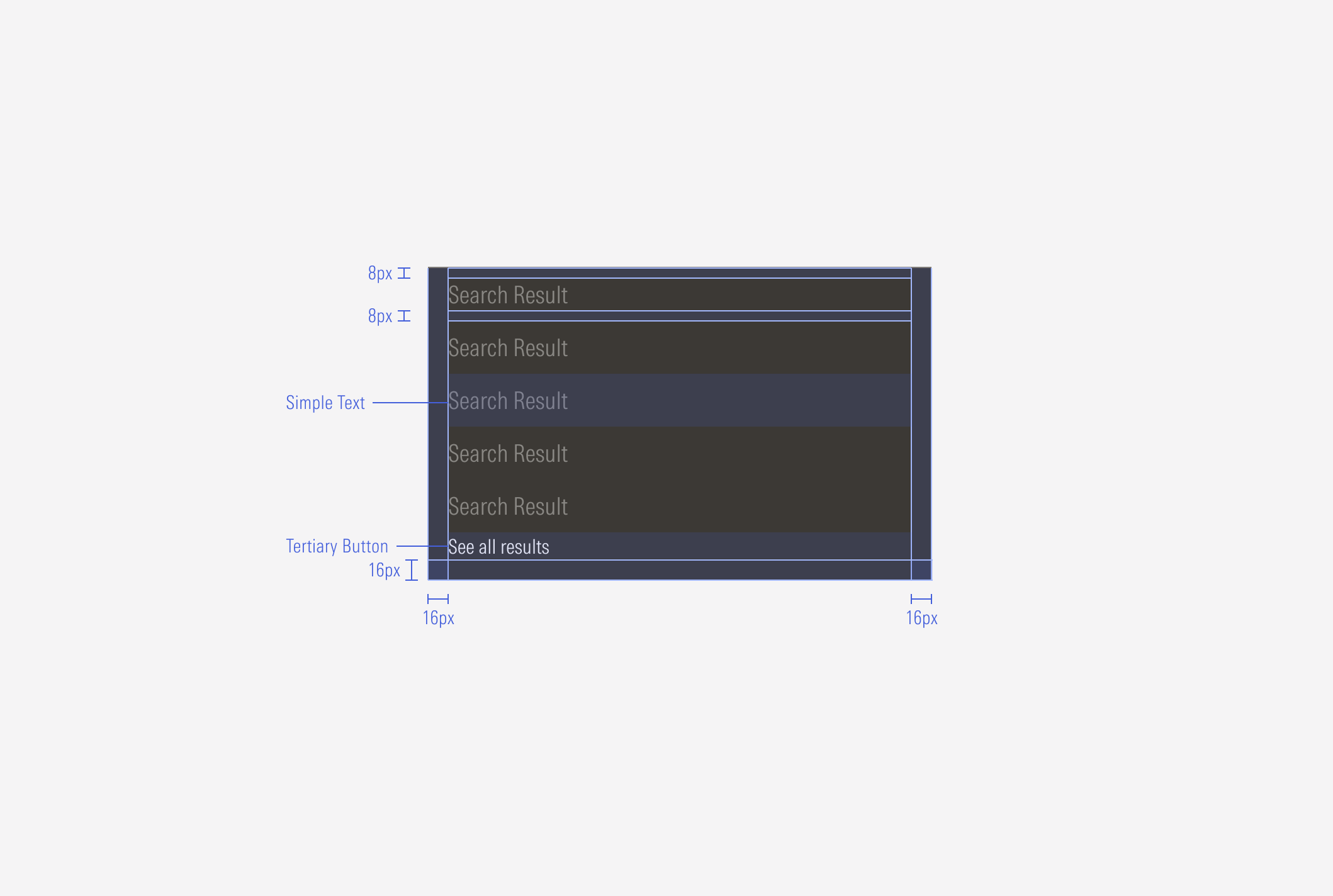 Top hat search bar results spacing for the SM breakpoint