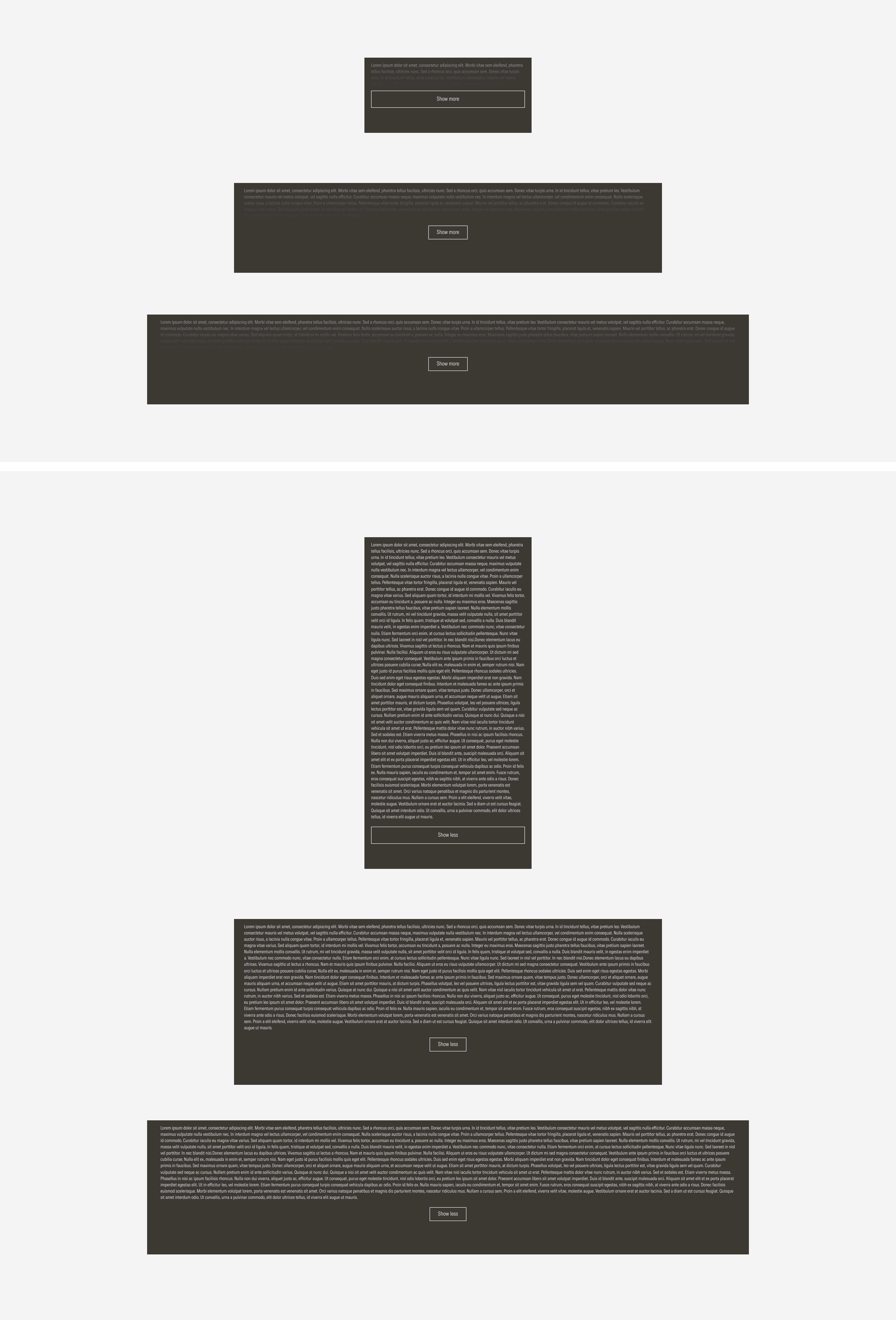 Sizes for the long disclosure