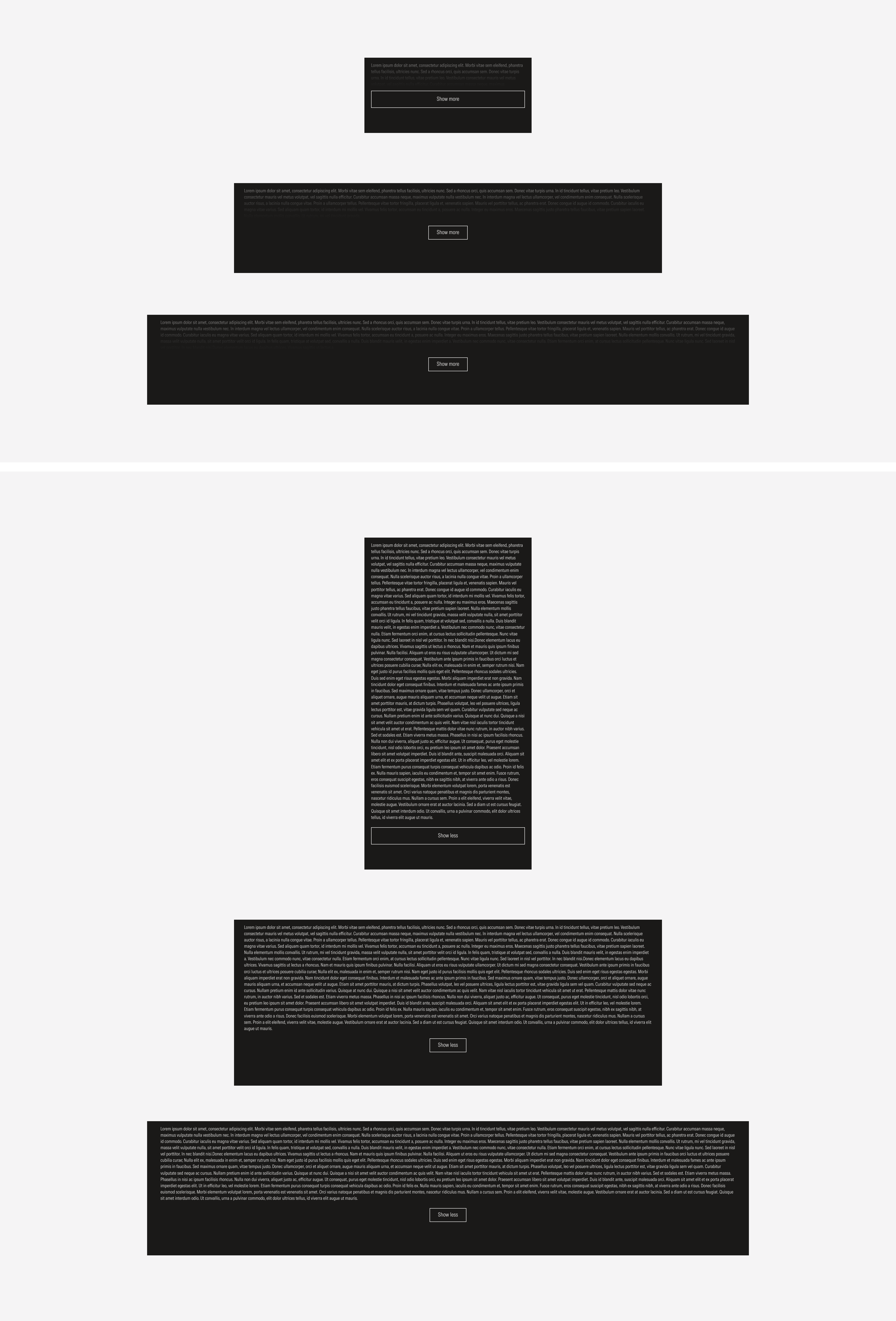 Sizes for the long disclosure