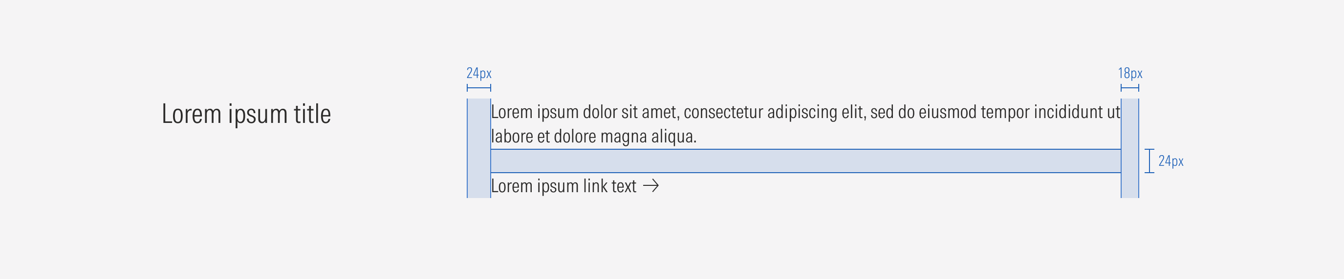 Spacing for the horizontal single column text block