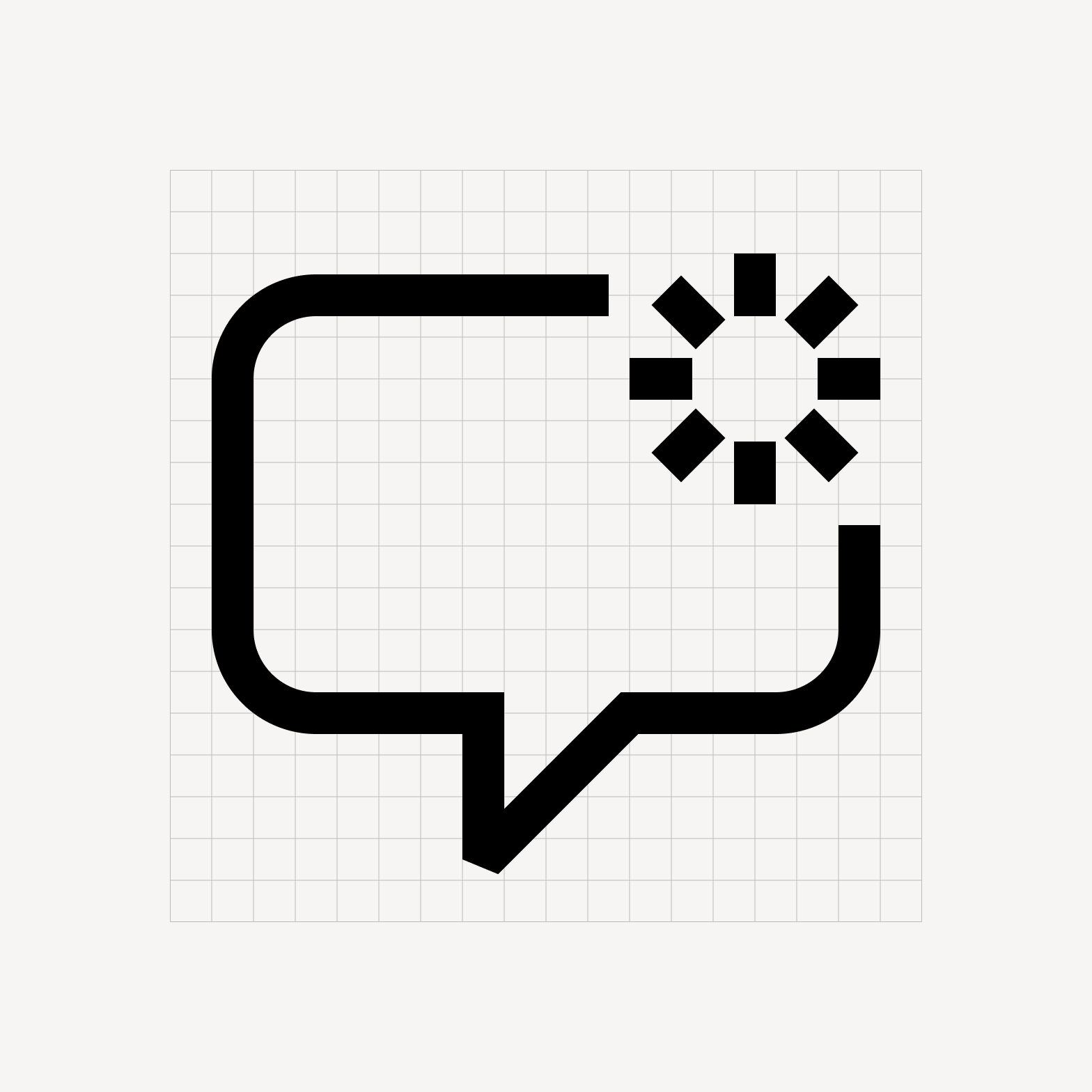 A diagram illustrating how much of a break should be added when applying a starburst badge to an icon.