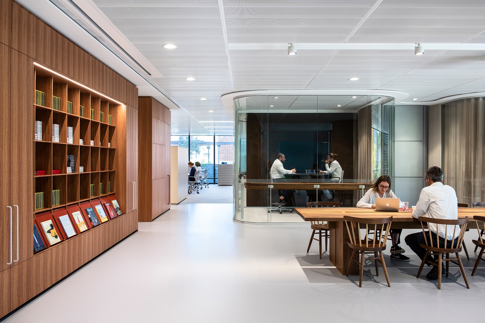 Interior of office at eye level.