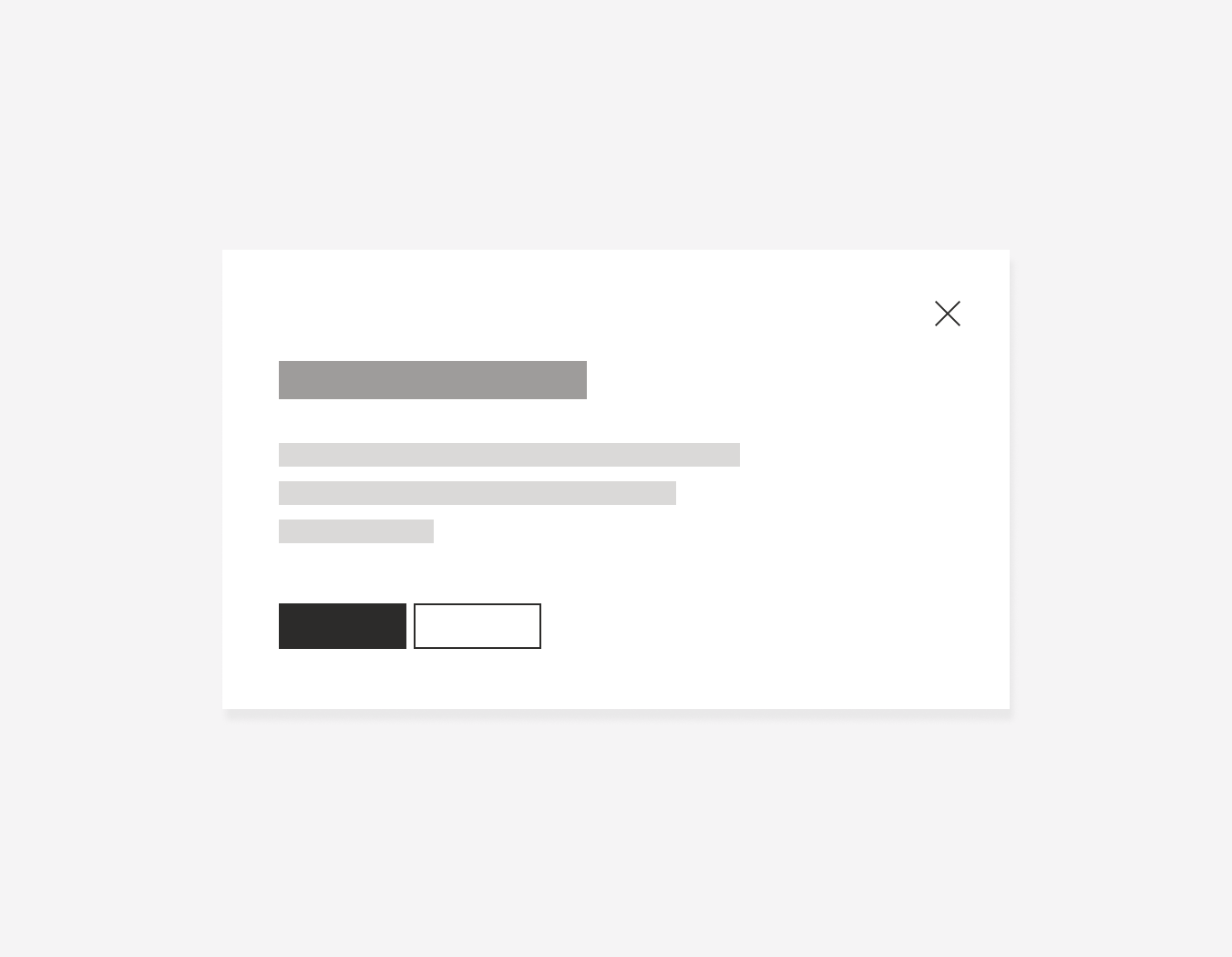 Alignment between text and CTAs for general modal