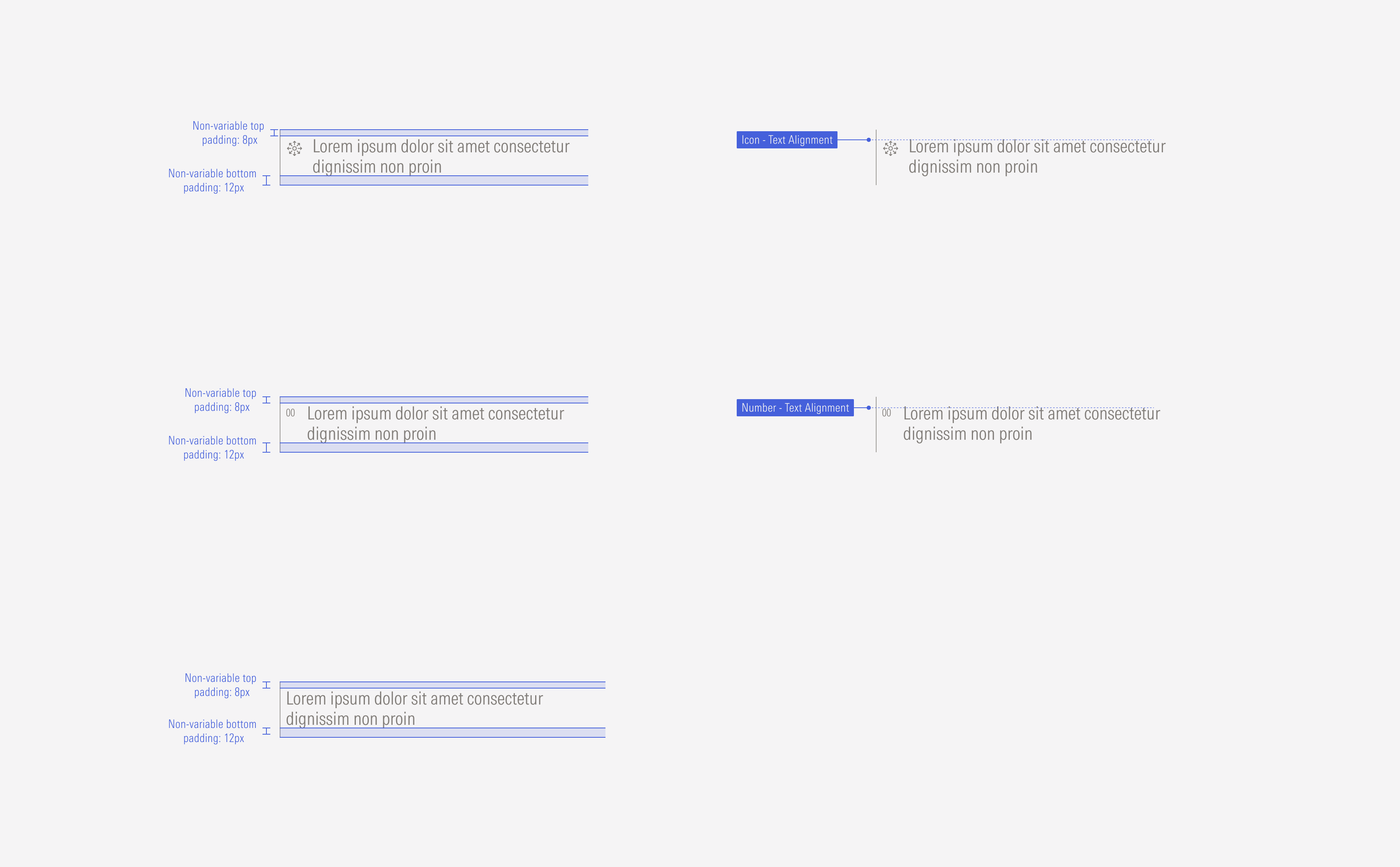 Spacing for the individual tab
