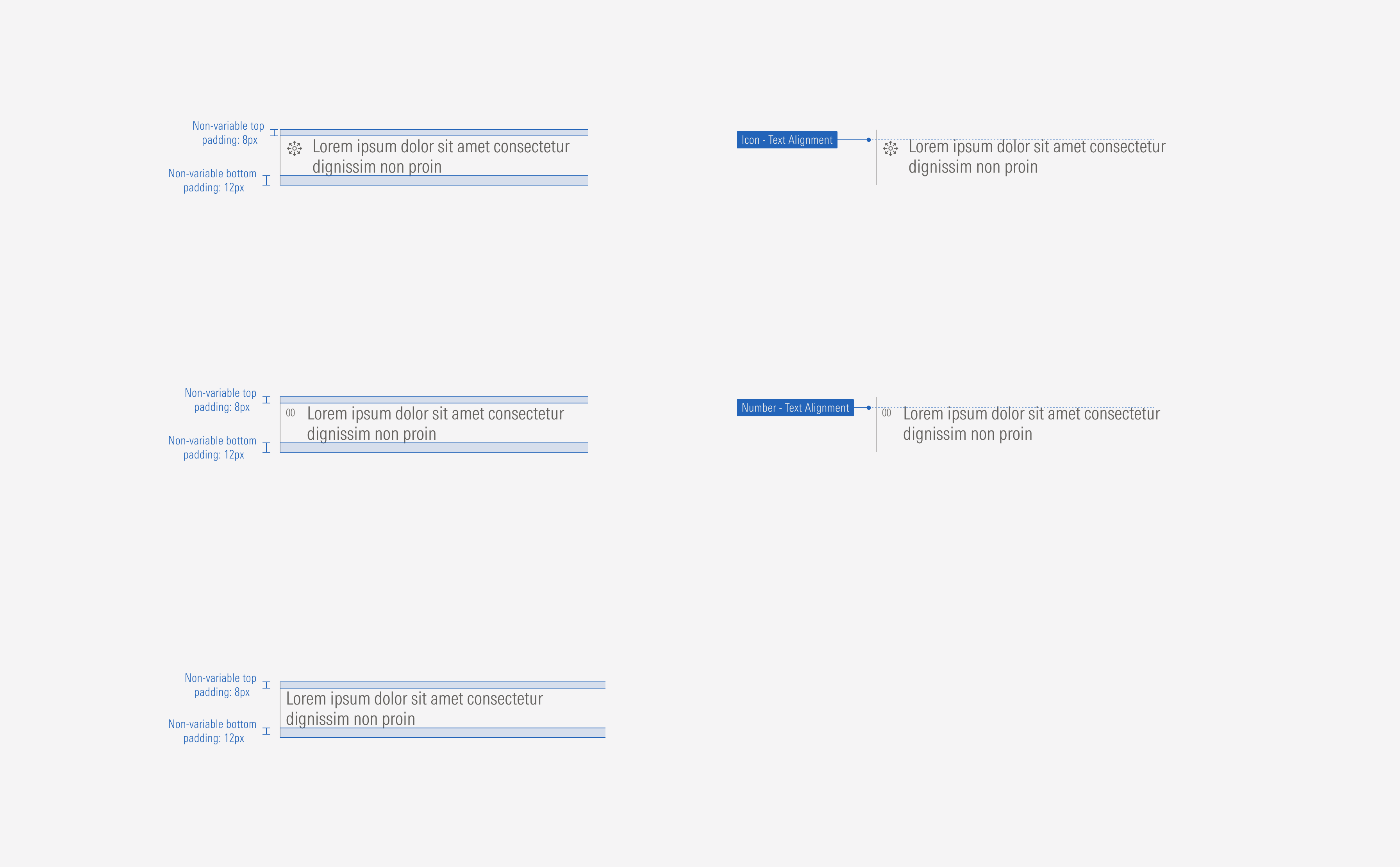 Spacing for the individual tab