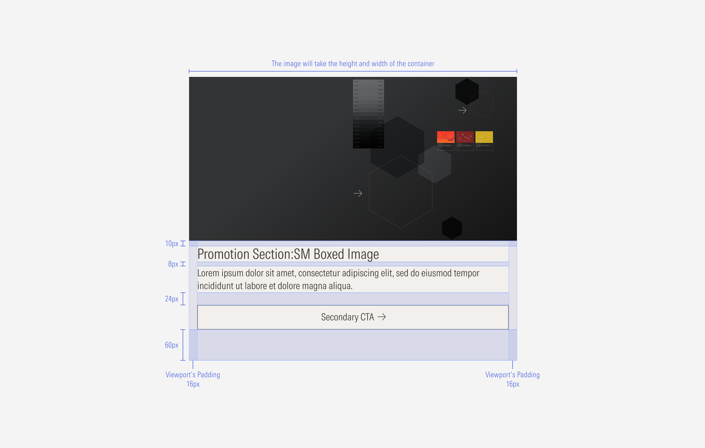 Shows the pixel spacing between elements within the boxed image SM variant