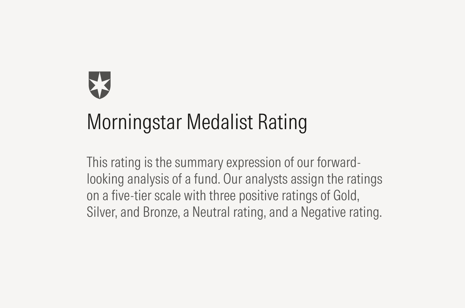 Small icon above block of text.