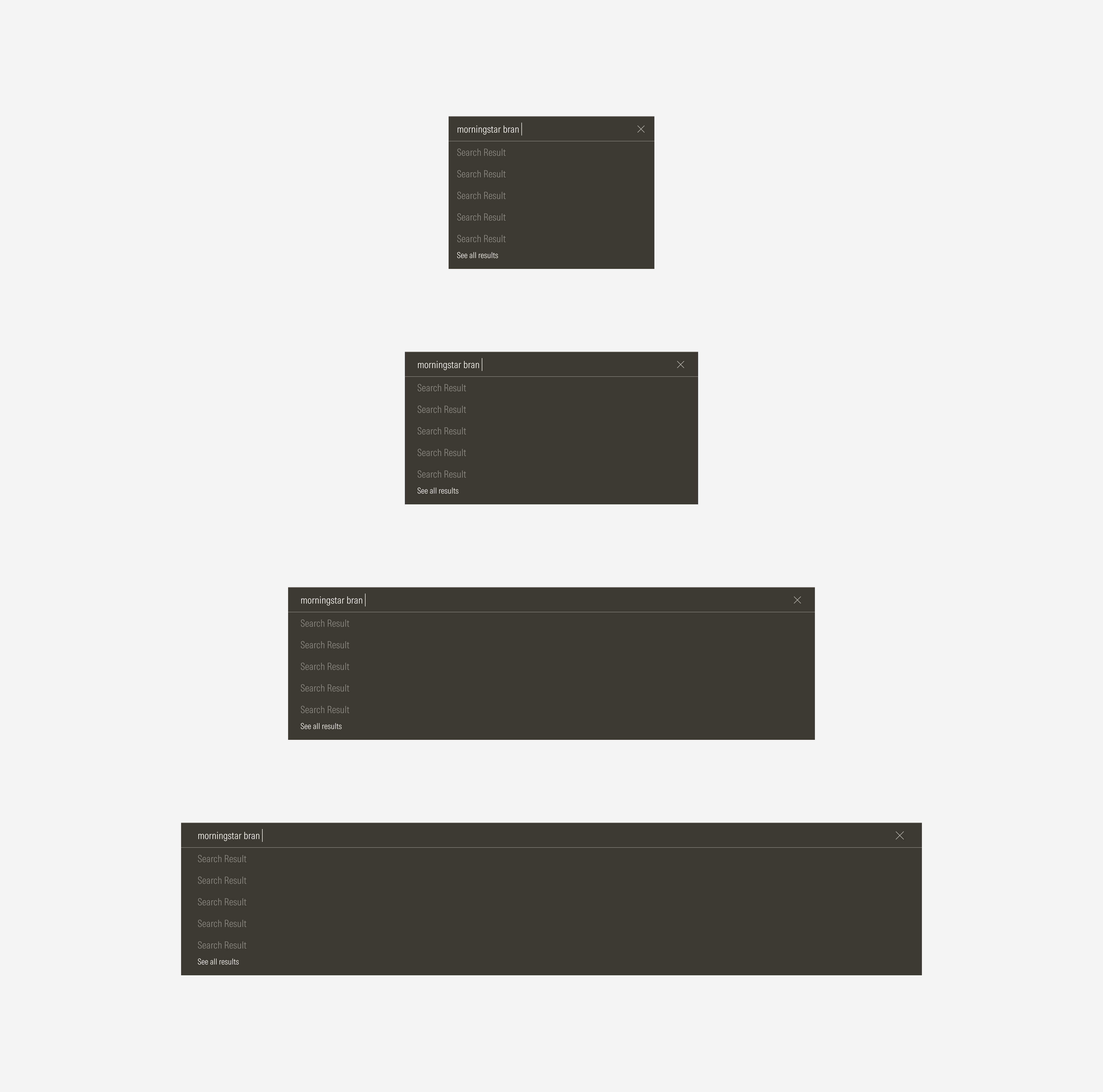 Search bar sizes