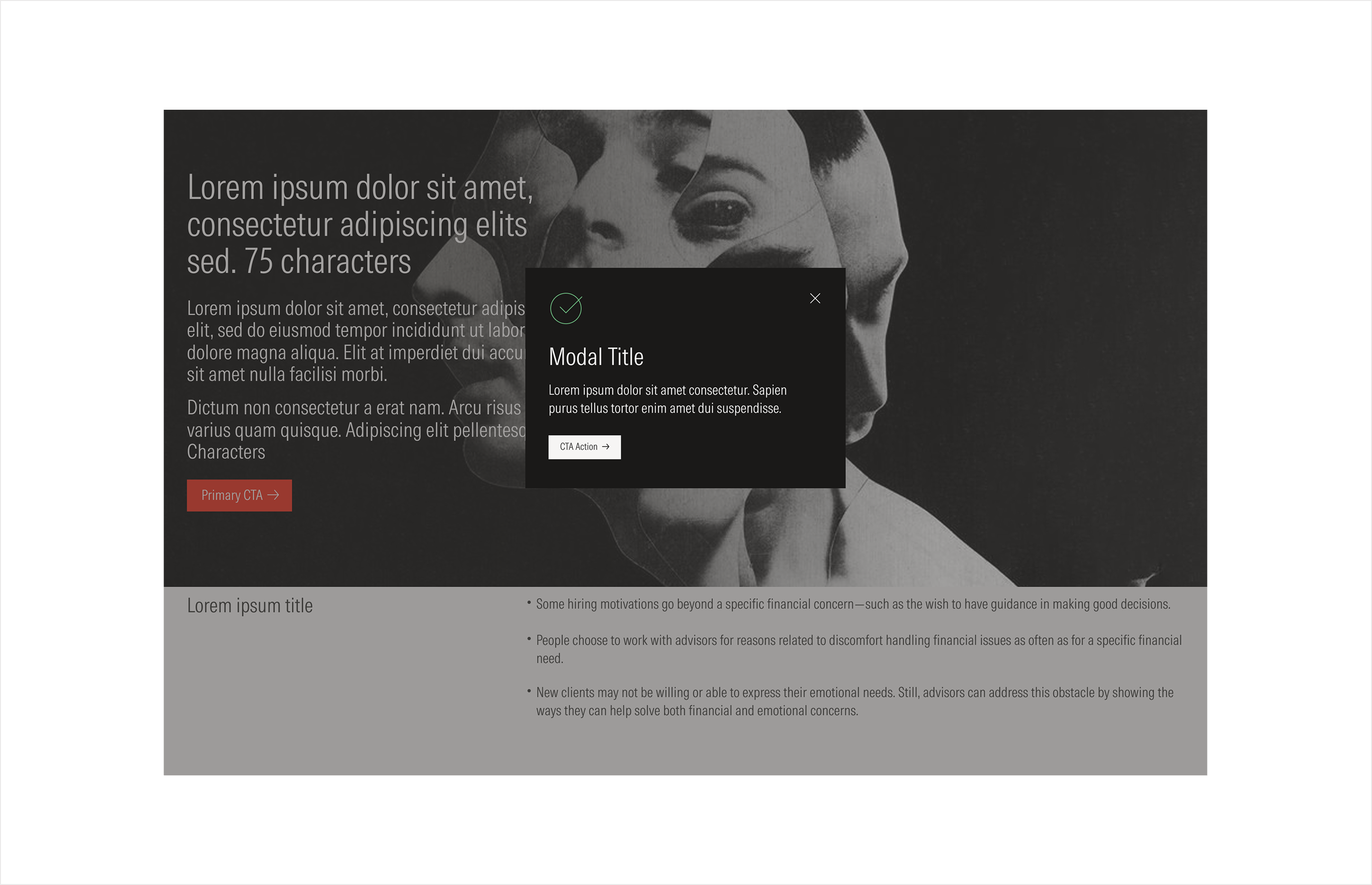 Overlay behavior for dark theme modals