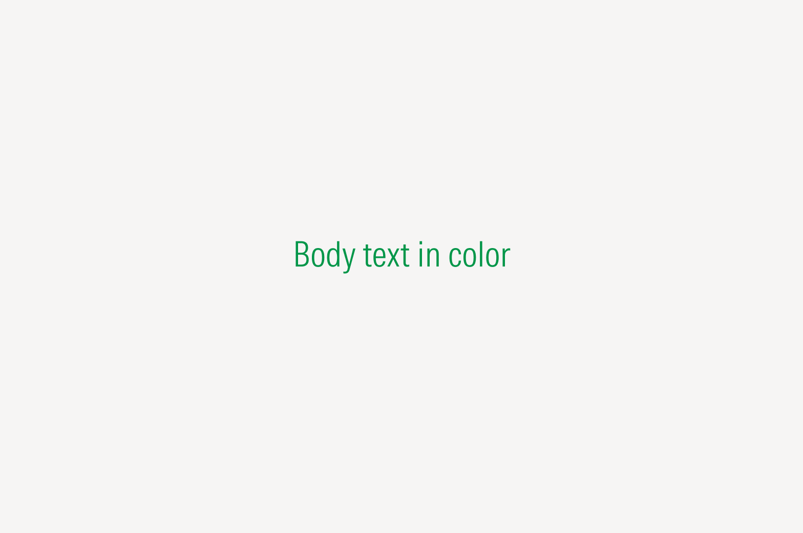 Text that says "Body text in color"