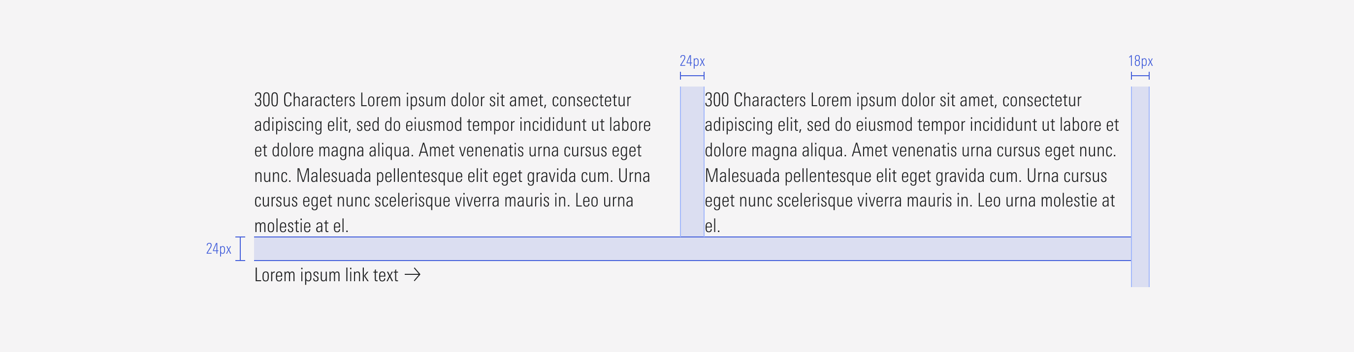 Spacing for the Stacked Double Column text block