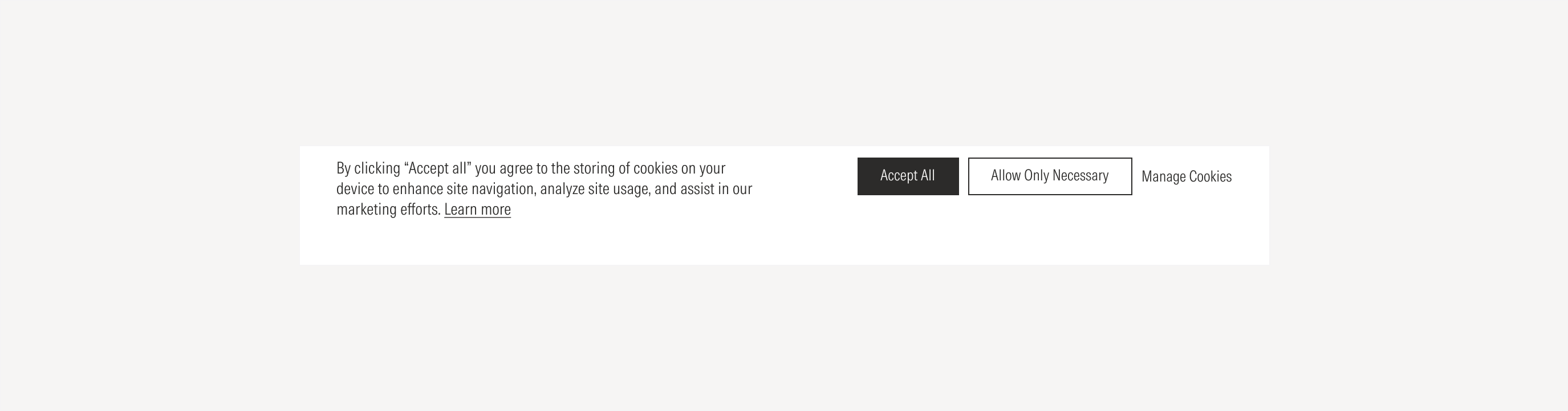 Cookies modal on light theme