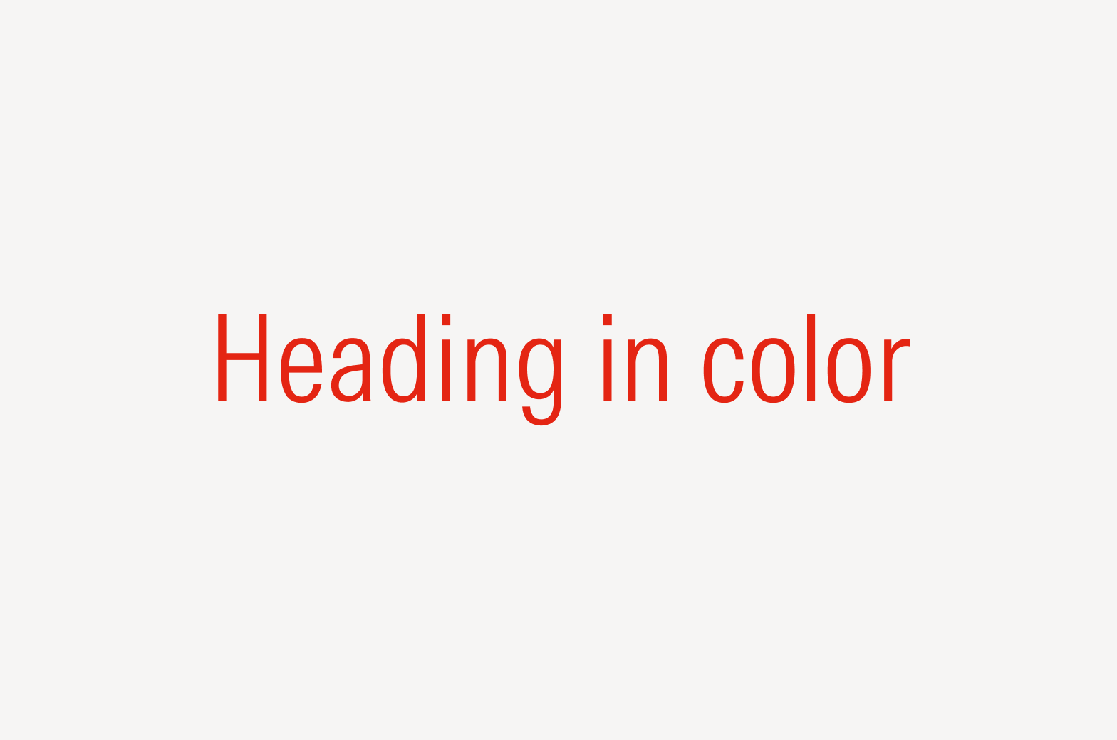 Text that says "Heading in color"