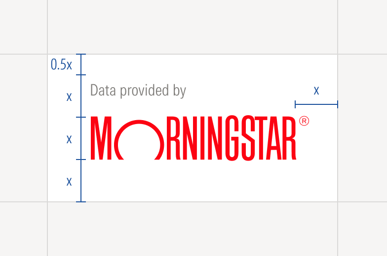 Image showing clear space for Morningstar logotype locked up with credit text above.